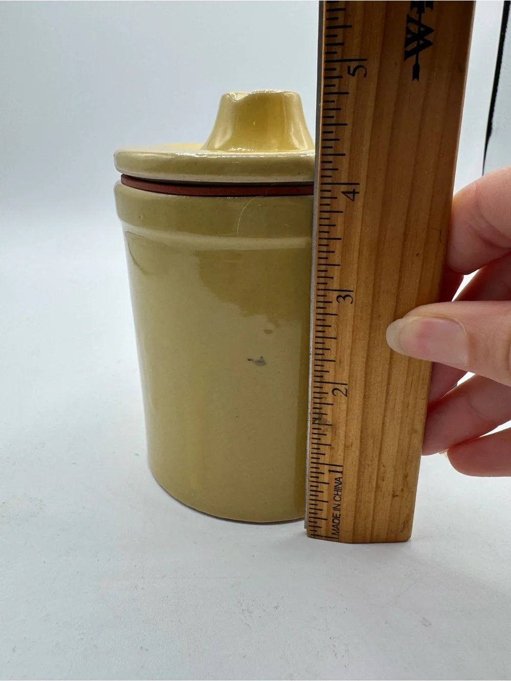 Vintage Stoneware Ceramic Crock Jar with Wire Clasp Lid 5